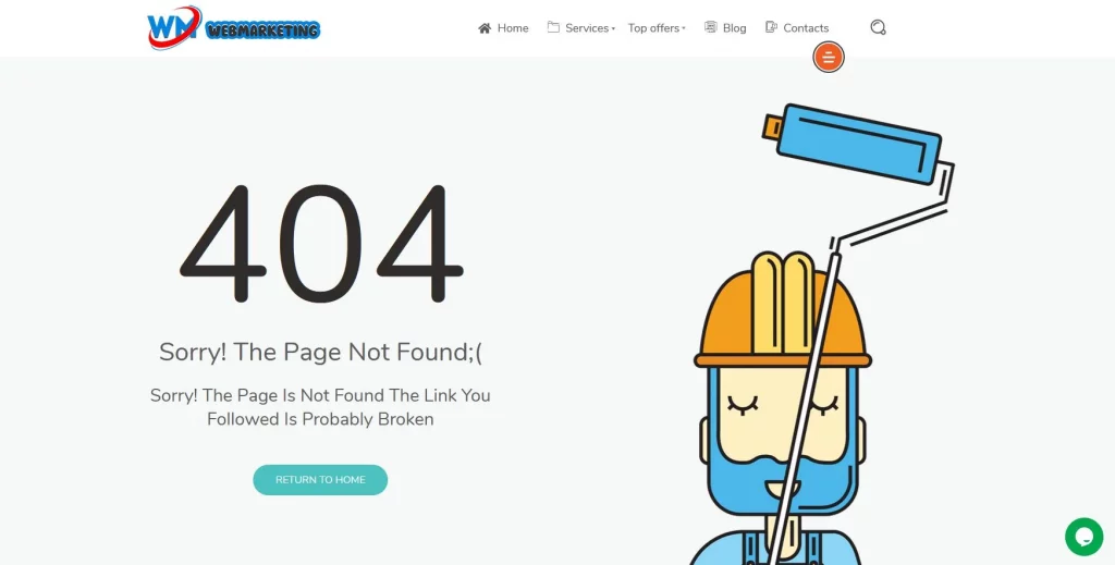 404 error page